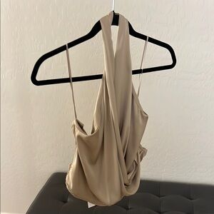 Elegant Beige Halter Top